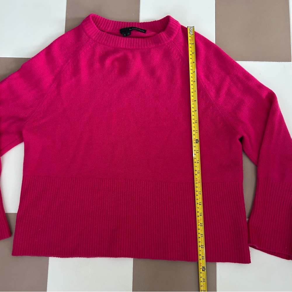 360 Cashmere Krystal Raglan Sleeve Pink Crewneck Cashmere Sweater Size Small - Picture 8 of 8